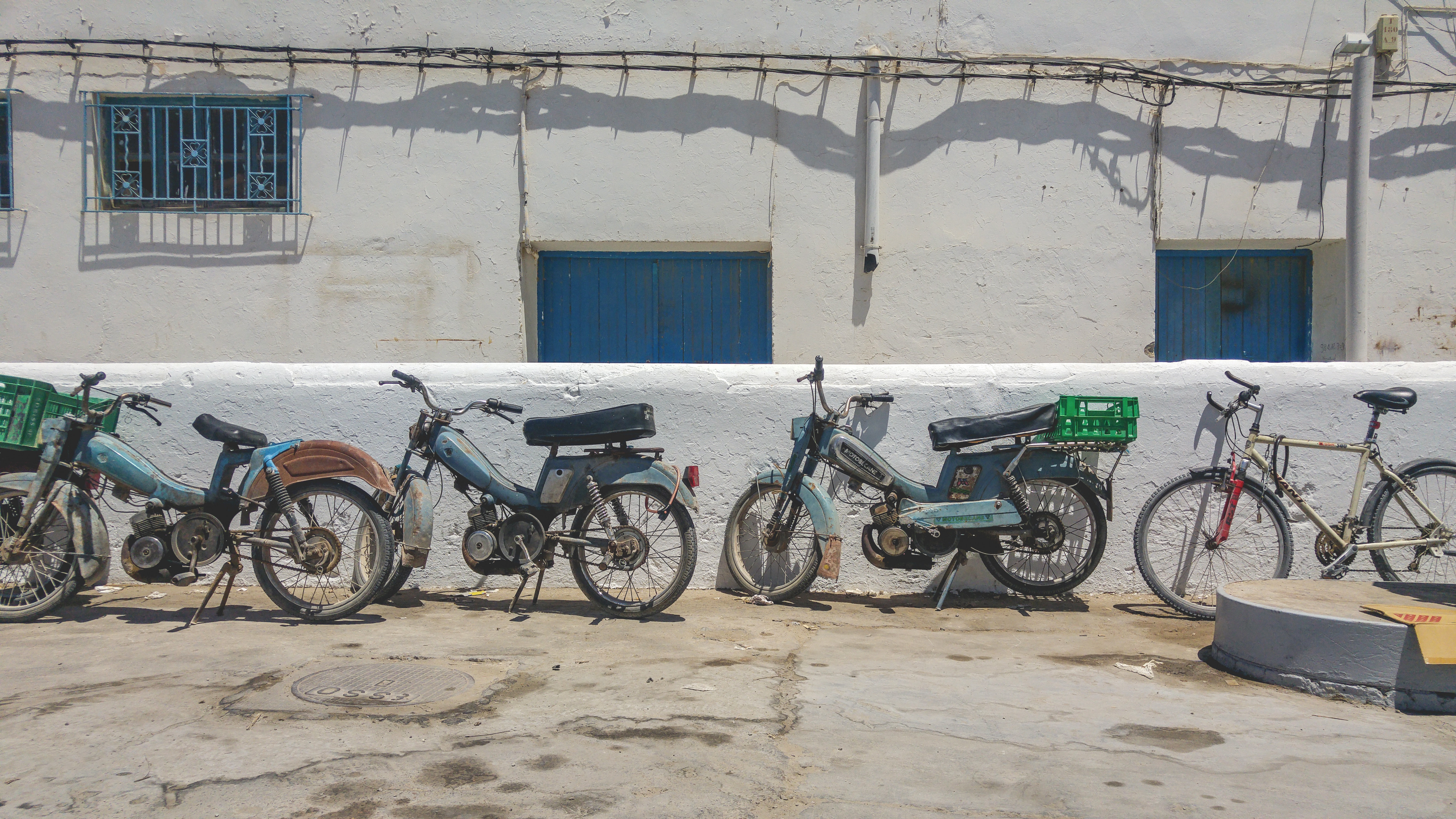 motorcycles outside a building